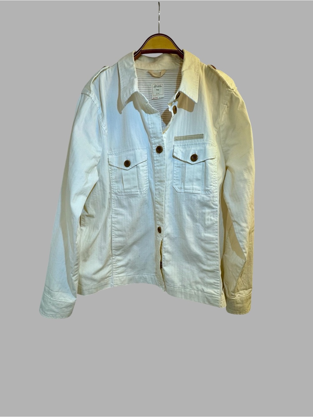 Gap Women’s Ivory Cotton Military Utility Jacket Size XXL